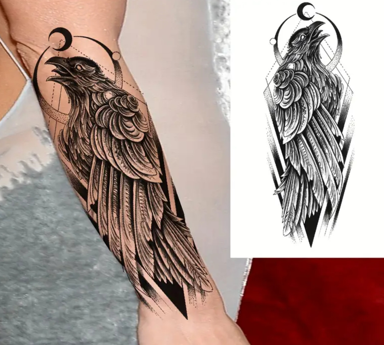 Aigle royal avec lune géométrique