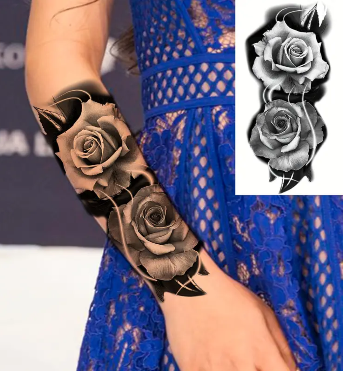 Deux roses noirs et blanches