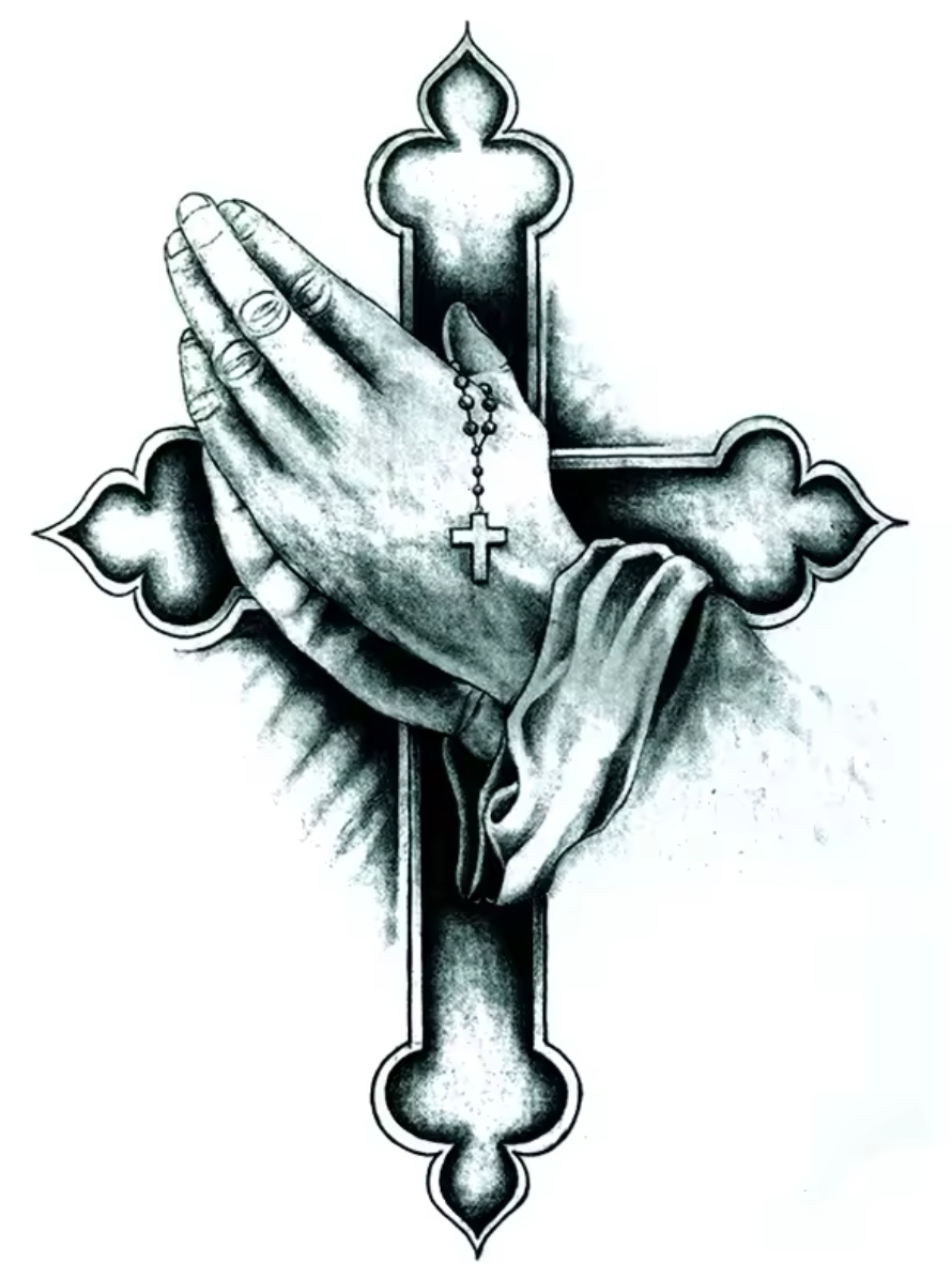 Prière et croix chrétienne