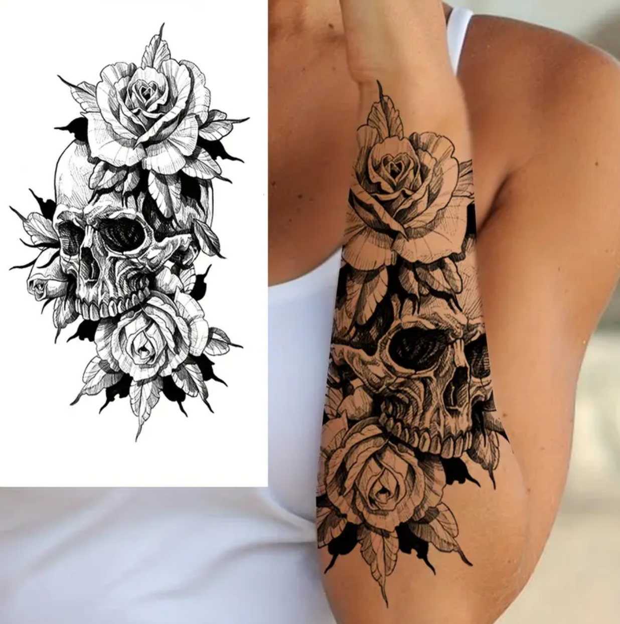 Têtes de morts avec roses #4