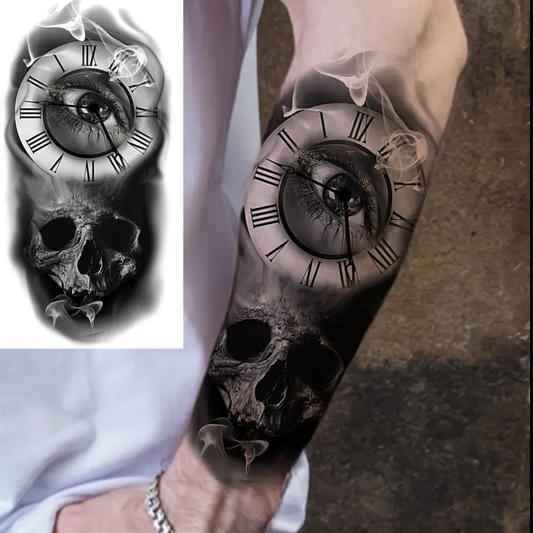 Tête de mort avec horloge #1