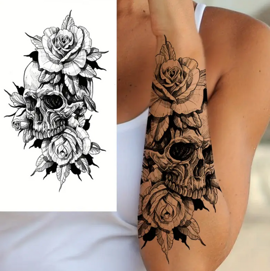 Têtes de morts avec roses #4