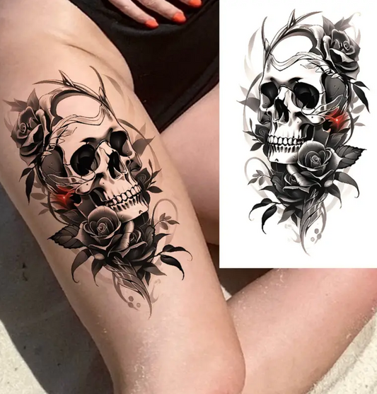 Têtes de morts avec roses #5